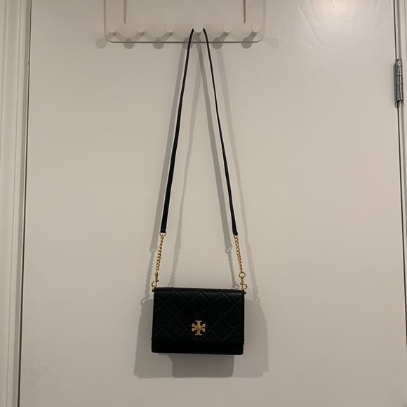 Tory Burch black convertible Georgia turn-lock mini bag with removable strap. - Picture 2 of 10